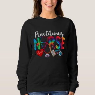 Practitioner Nurse Gefärbte Krawatte Liebe Herz St Sweatshirt