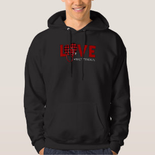 Practitioner Nurse Kariert Red Liebe Heart Stethos Hoodie