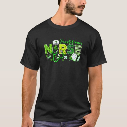 Practitioner Nurse St Patricks Day Liebe Stethosco T-Shirt (Vorderseite)