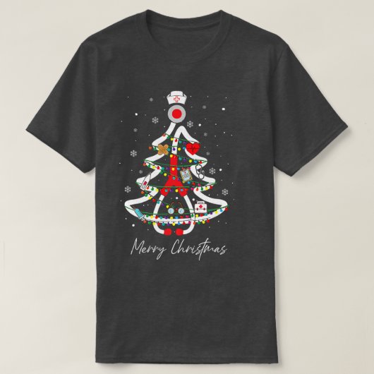 Practitioner Yuletide Nurse Tree Stethoscope Xmas T-Shirt (Design vorne)