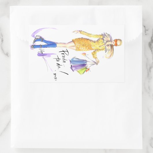 Prada Ta Da! Rechteckiger Aufkleber (Tasche)