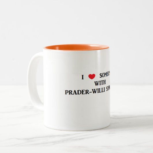 Prader-Willi Syndrom Zweifarbige Tasse (Vorderseite Links)