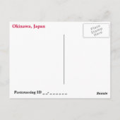 Präfektur Okinawa Postkarte (Rückseite)