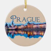 Prag: Abend Skyline Keramik Ornament (Vorne)