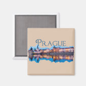 Prag: Abend Skyline Magnet (Vorderseite/Rückseite)