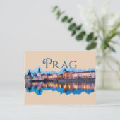 Prag: Abend Skyline Postkarte (Stehend Vorderseite)