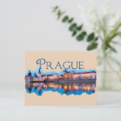 Prag: Abend Skyline Postkarte (Stehend Vorderseite)