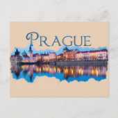 Prag: Abend Skyline Postkarte (Vorderseite)