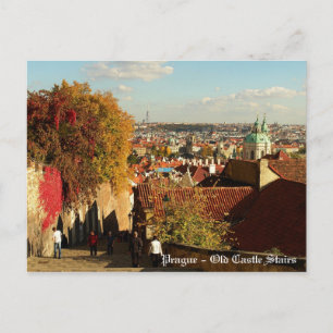 Prag - Alte Burg Treppen Postkarte