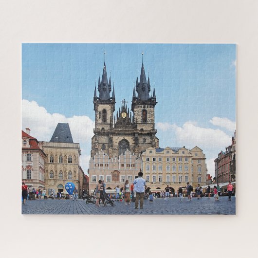 Prag. Alter Rathausplatz und Tyn Kirche Puzzle (Horizontal)