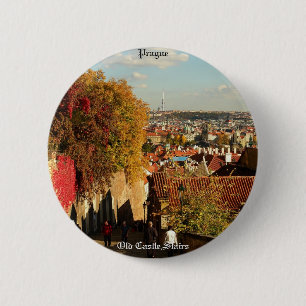 Prag - alter Schloss-Treppen-Knopf Button