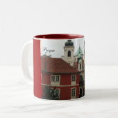 Prag-Architektur Zweifarbige Tasse (Vorderseite Links)