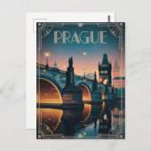 Prag Art Deko Vintag Postkarte (Vorne/Hinten)