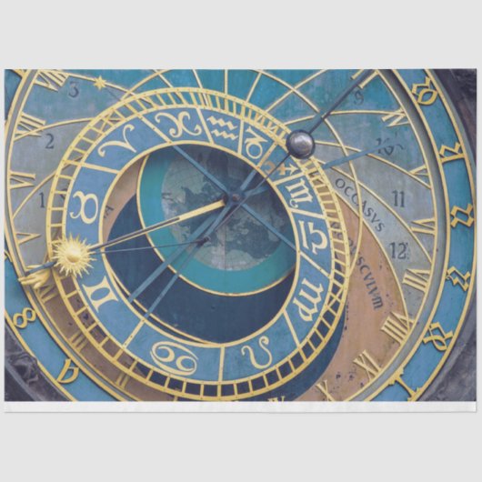 Prag Astrologisches Zungenblatt Seidenpapier (Vorderseite)