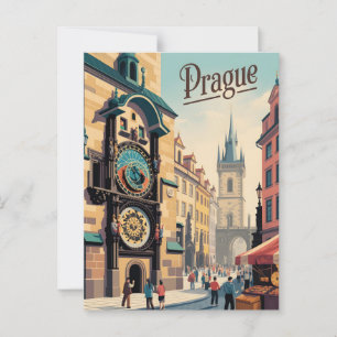 Prag Astronomische Uhr Postkarte