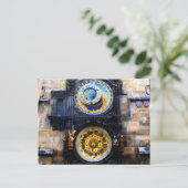 Prag Astronomisches Uhrenwerk Foto Postkarte (Stehend Vorderseite)