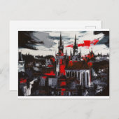 Prag. Blick aus dem Fenster Postkarte (Vorne/Hinten)