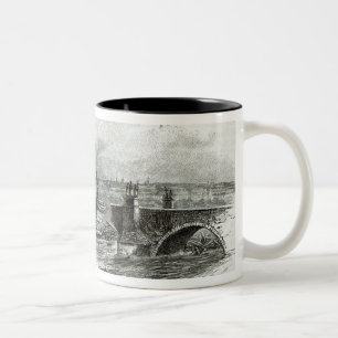 Prag-Brücke, "von der Freizeit-Stunde", 1891 Zweifarbige Tasse