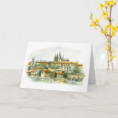 Prag Burg Grußkarte Karte (Gelbe Blume)