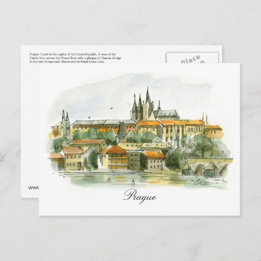 Prag Burg Postkarte (Vorne/Hinten)
