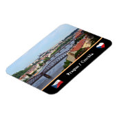 Prag, Castle & River Bridges / Tschechische Republ Magnet (Linke Seite)