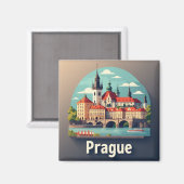Prag-Europareise Magnet (Vorderseite/Rückseite)