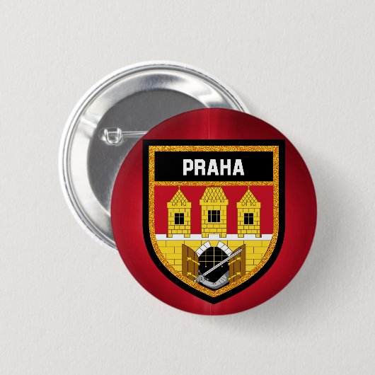 Prag-Flagge Button (Vorne & Hinten)
