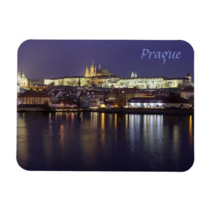 Prag-Fluss und Schlossansichtandenken-Foto Magnet
