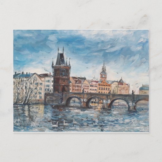 Prag - Gemälde von Charles Bridge Postkarte (Vorderseite)