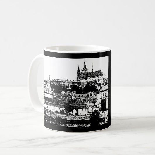 Prag, Historische Stadt, Burg & Flagge - Tschechie Kaffeetasse (Vorderseite Links)