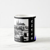 Prag, Historische Stadt, Burg & Flagge - Tschechie Kaffeetasse (Mittel)