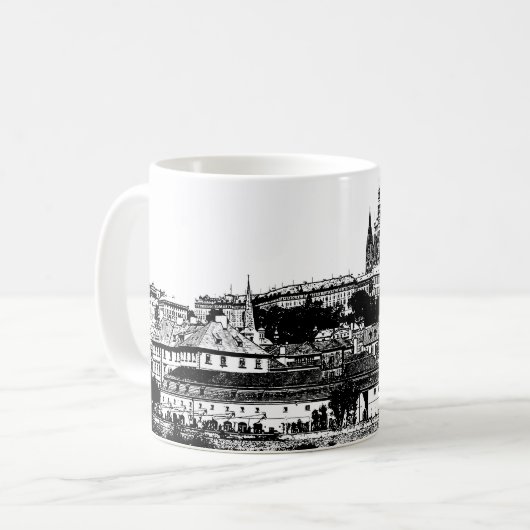 Prag, Historische Stadt, Burg & Flagge - Tschechie Kaffeetasse (Vorderseite Links)