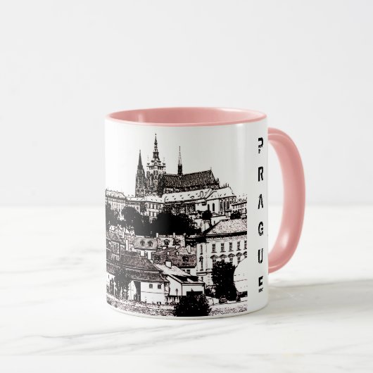 Prag, Historische Stadt, Burg & Flagge - Tschechie Tasse (VorderseiteRechts)