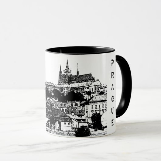 Prag, Historische Stadt, Burg & Flagge - Tschechie Tasse (VorderseiteRechts)