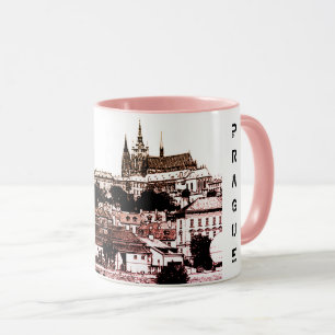 Prag, Historische Stadt, Schloss und Flag - Tschec Tasse