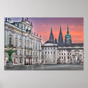 Prag - Hradcanske quadratisches Morgen-Plakat Poster
