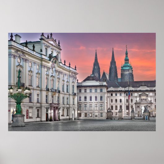 Prag - Hradcanske Square Morning Poster (Vorne)