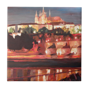 Prag - Hradschin mit Charles-Brücke Fliese