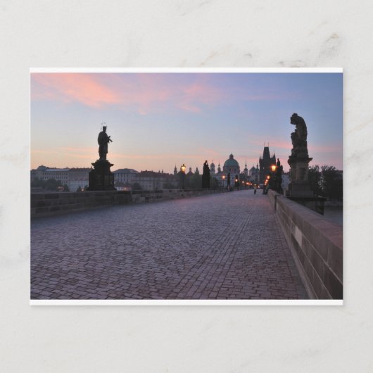 Prag im Morgengrauen Postkarte (Vorderseite)