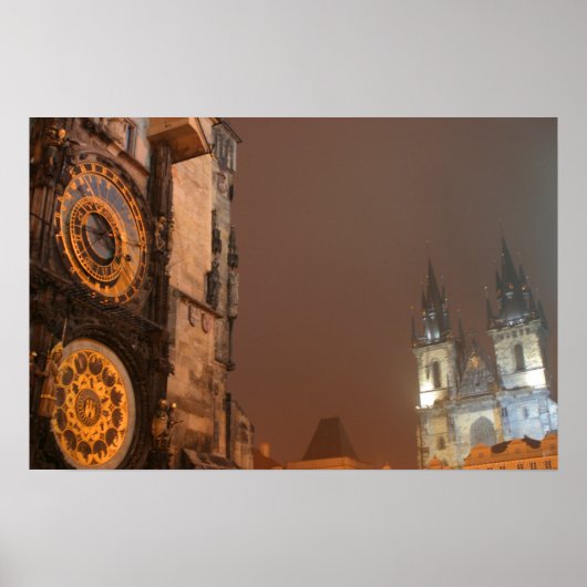 Prag im Nachtdruck Poster (Vorne)