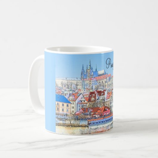 Prag in der Pastell-Tasse Kaffeetasse (Vorderseite Links)
