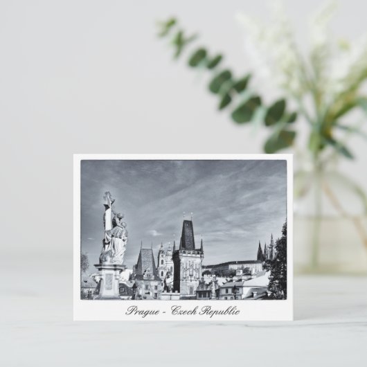 Prag - Karlsbrücke, Burgtürme / Tschechisch Postkarte (Stehend Vorderseite)
