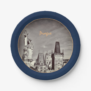 Prag & Karlsbrücke, Christus, Schloss / Tschechie Pappteller