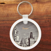 Prag & Karlsbrücke, Christus, Schloss / Tschechien Schlüsselanhänger (Rückseite)