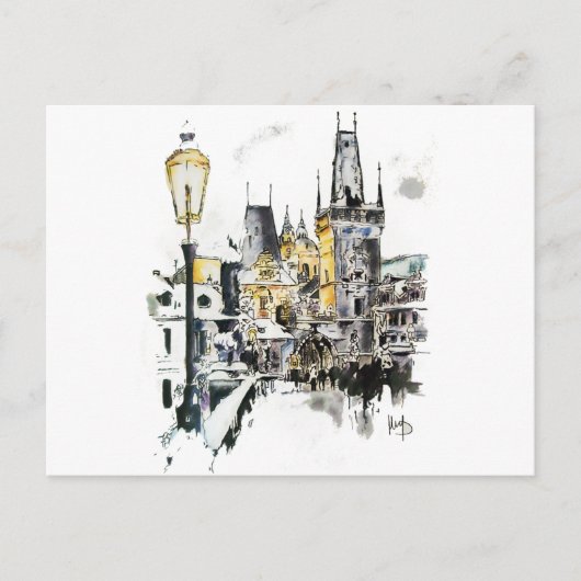 Prag - Karlsbrücke Postkarte (Vorderseite)