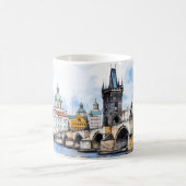 Prag: Karlsbrücke Wasserfarbe Kaffeetasse (Mittel)