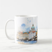 Prag: Karlsbrücke Wasserfarbe Kaffeetasse (Links)