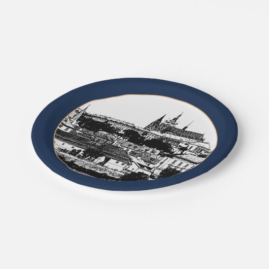 Prag, Kathedrale, Burg - Tschechien (Party) Papier Pappteller (Schrägansicht)