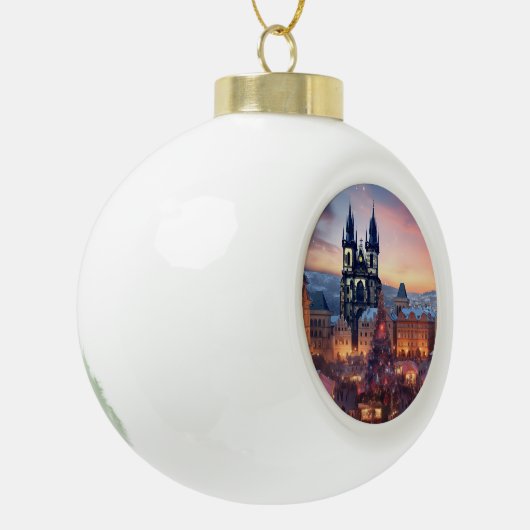 Prag Keramik Kugel-Ornament (Links)