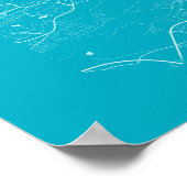 Prag Light Blue City Map Poster (Ecke)